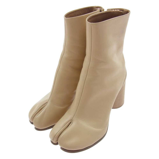 MAISON MARGIELA メゾンマルジェラ 18SS S58WU0161 TABI 足袋 タビ レザー ヒールブーツ ベージュ系 36【中古】