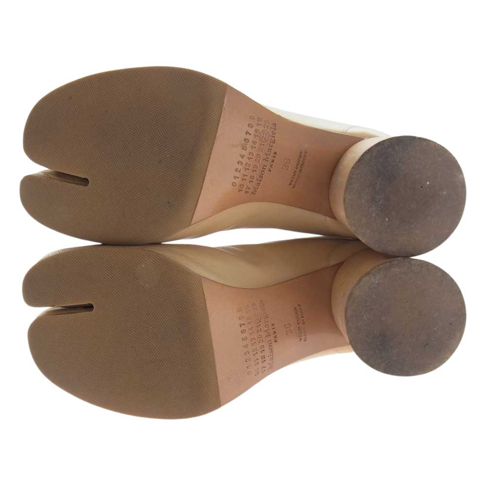 MAISON MARGIELA メゾンマルジェラ 18SS S58WU0161 TABI 足袋 タビ レザー ヒールブーツ ベージュ系 36【中古】