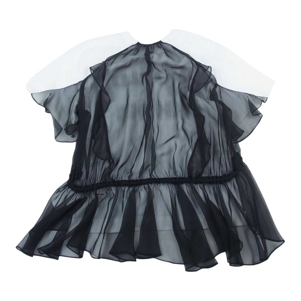 Sacai サカイ 21SS 21-05573 レースドッキング ドローコード 半袖 クルーネック Tシャツ ホワイト ホワイト系 2【美品】【中古】