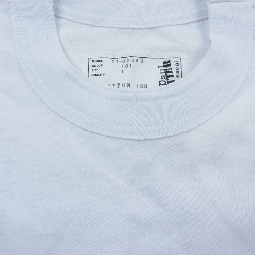 Sacai サカイ 21SS 21-0249S Jean Paul Gaultier ジャンポールゴルチエ Enfants Terribles Print T-Shirt プリント 半袖 Tシャツ ホワイト系 1【美品】【中古】