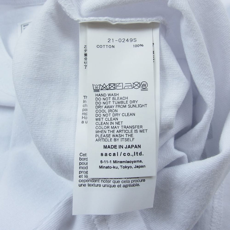 Sacai サカイ 21SS 21-0249S Jean Paul Gaultier ジャンポールゴルチエ Enfants Terribles Print T-Shirt プリント 半袖 Tシャツ ホワイト系 1【美品】【中古】