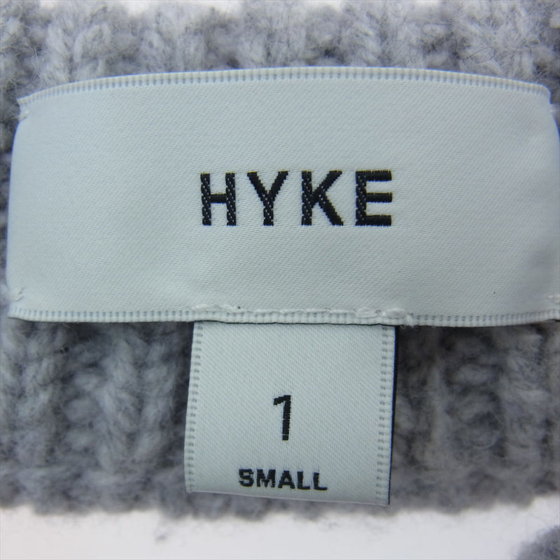 HYKE ハイク 222-11286 013 RIBBED SWEATER 背空き リブ ニット セーター グレー系 S【美品】【中古】