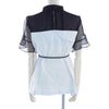 Sacai サカイ 22SS 22-06376 Forever Top フォーエバー シアードッキング シースルー切替 フリルデザイン 半袖 Tシャツ ホワイト ブラック系 ホワイト系 1【美品】【中古】