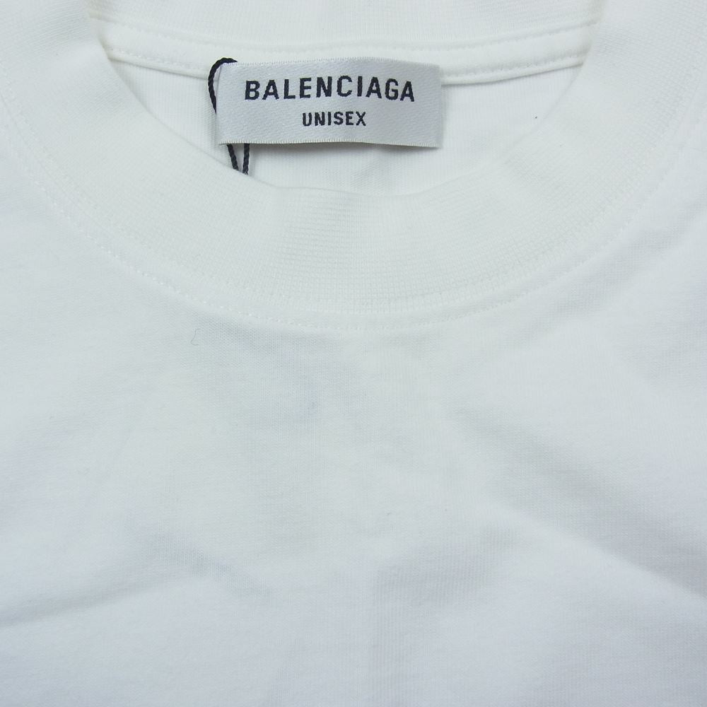 BALENCIAGA バレンシアガ 612965 CITIES PARIS パリ ロゴプリント オーバーサイズ 半袖 クルーネック Tシャツ ホワイト系 XS【極上美品】【中古】