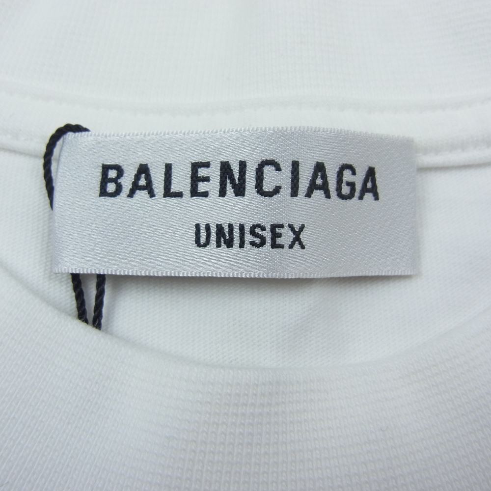 BALENCIAGA バレンシアガ 612965 CITIES PARIS パリ ロゴプリント オーバーサイズ 半袖 クルーネック Tシャツ ホワイト系 XS【極上美品】【中古】