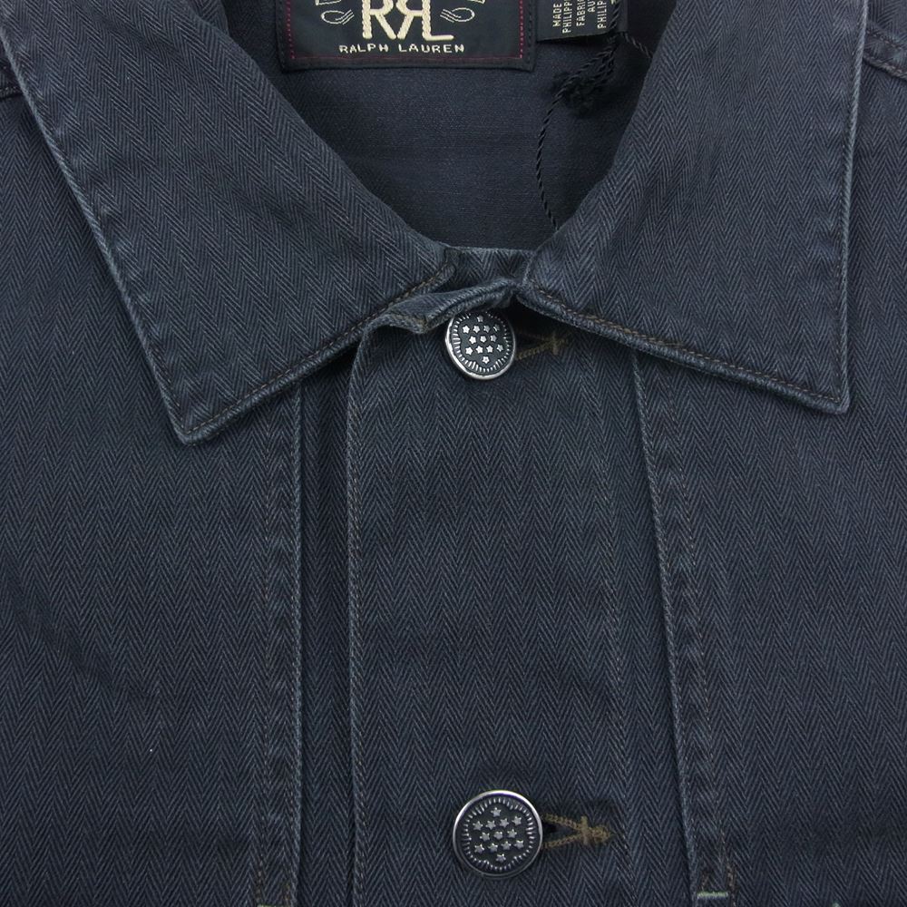 RRL ダブルアールエル MNRRWOV16820169 コンチョボタン デニムシャツ ブラック系 M【美品】【中古】