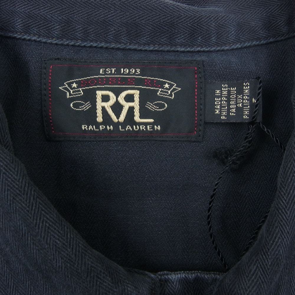 RRL ダブルアールエル MNRRWOV16820169 コンチョボタン デニムシャツ ブラック系 M【美品】【中古】