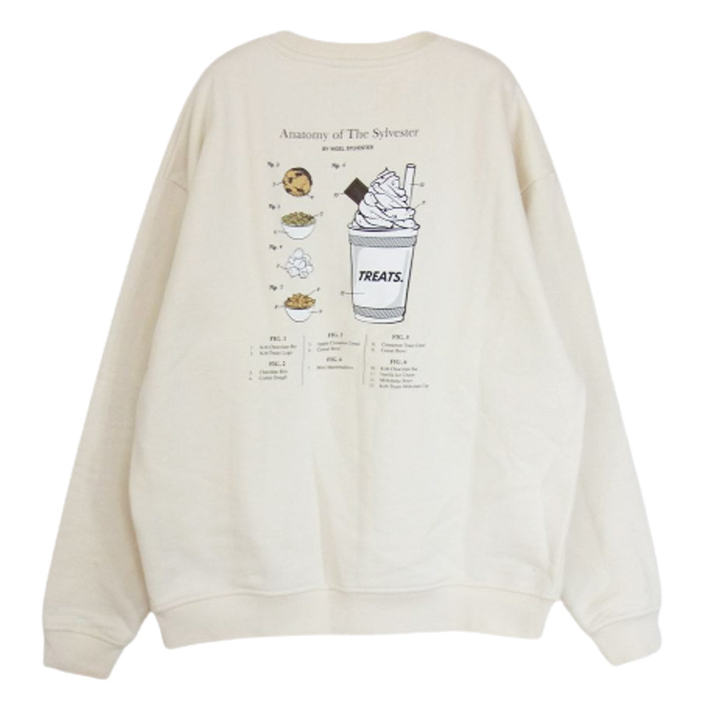 キス 21SS KH2698 TREATS SYLVESTER CREWNECK クルーネック スウェット トレーナー オフホワイト系 S【中古】