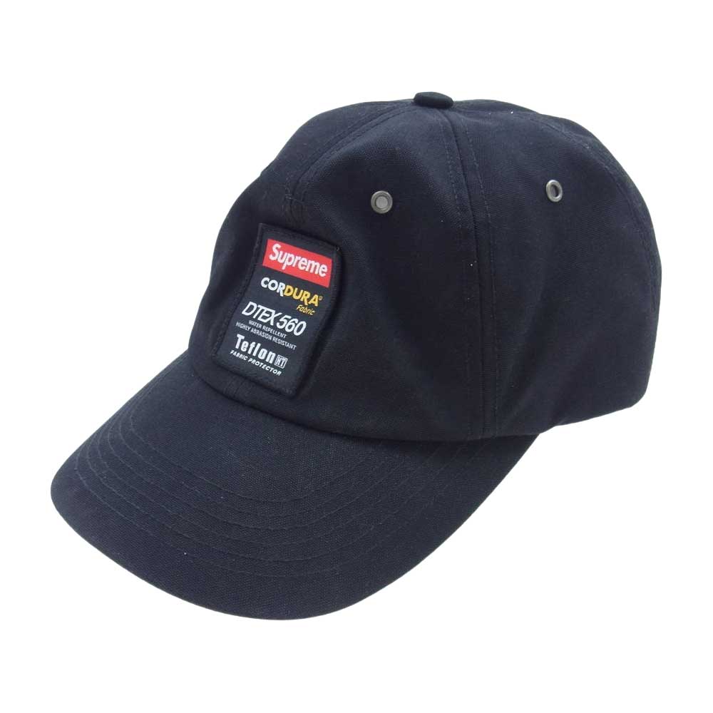 Supreme シュプリーム 21AW CORDURA TEFLON LABEL 6PANEL コーデュラ テフロン ラベル 6パネル キャップ ブラック系【中古】