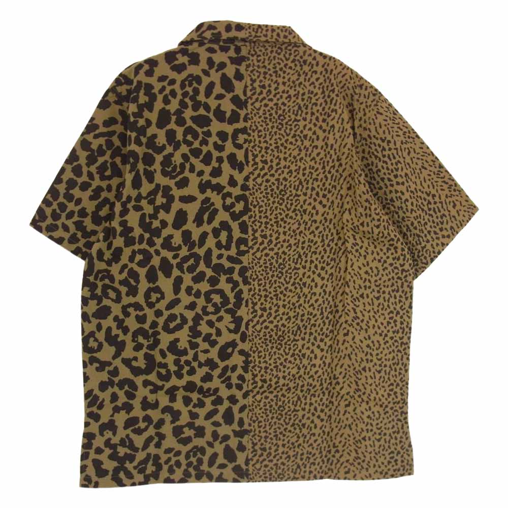 レフラー LP-SSH2028 レオパード 切替 ロゴ刺繍 オープンカラー 半袖 シャツ カーキ系 L【新古品】【未使用】【中古】