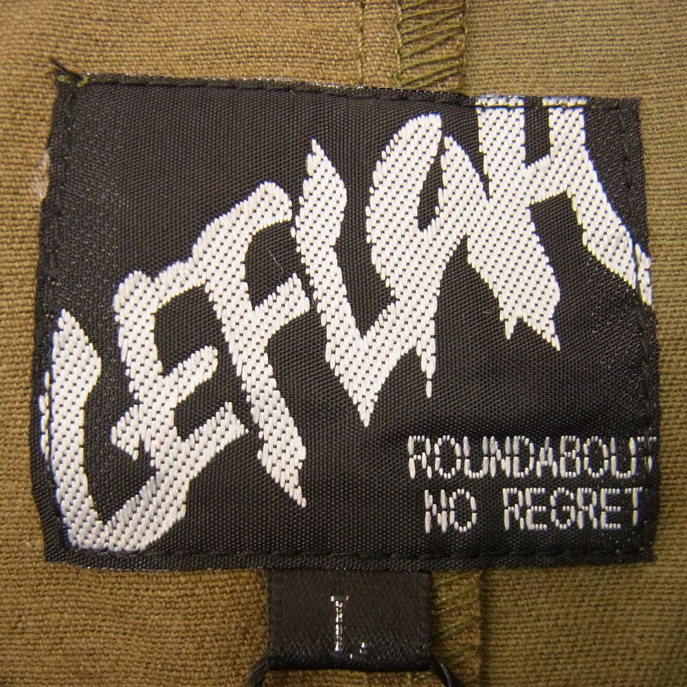 レフラー LP-SSH2028 レオパード 切替 ロゴ刺繍 オープンカラー 半袖 シャツ カーキ系 L【新古品】【未使用】【中古】