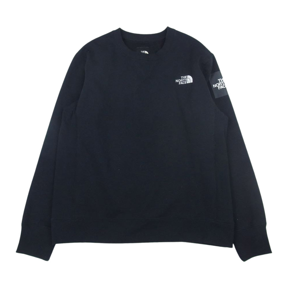 THE NORTH FACE ノースフェイス NT61931 SQUARE LOGO CREW スクエアロゴ クルーネック スウェット トレーナー ブラック系 M【中古】