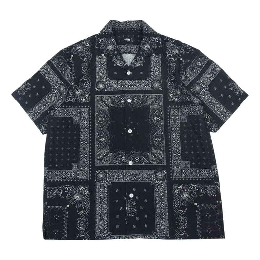 THE NORTH FACE ノースフェイス NR21931 S/S CLIMBING SUMMER SHIRT バンダナ クライム サマー 半袖 シャツ ブラック系 L【美品】【中古】