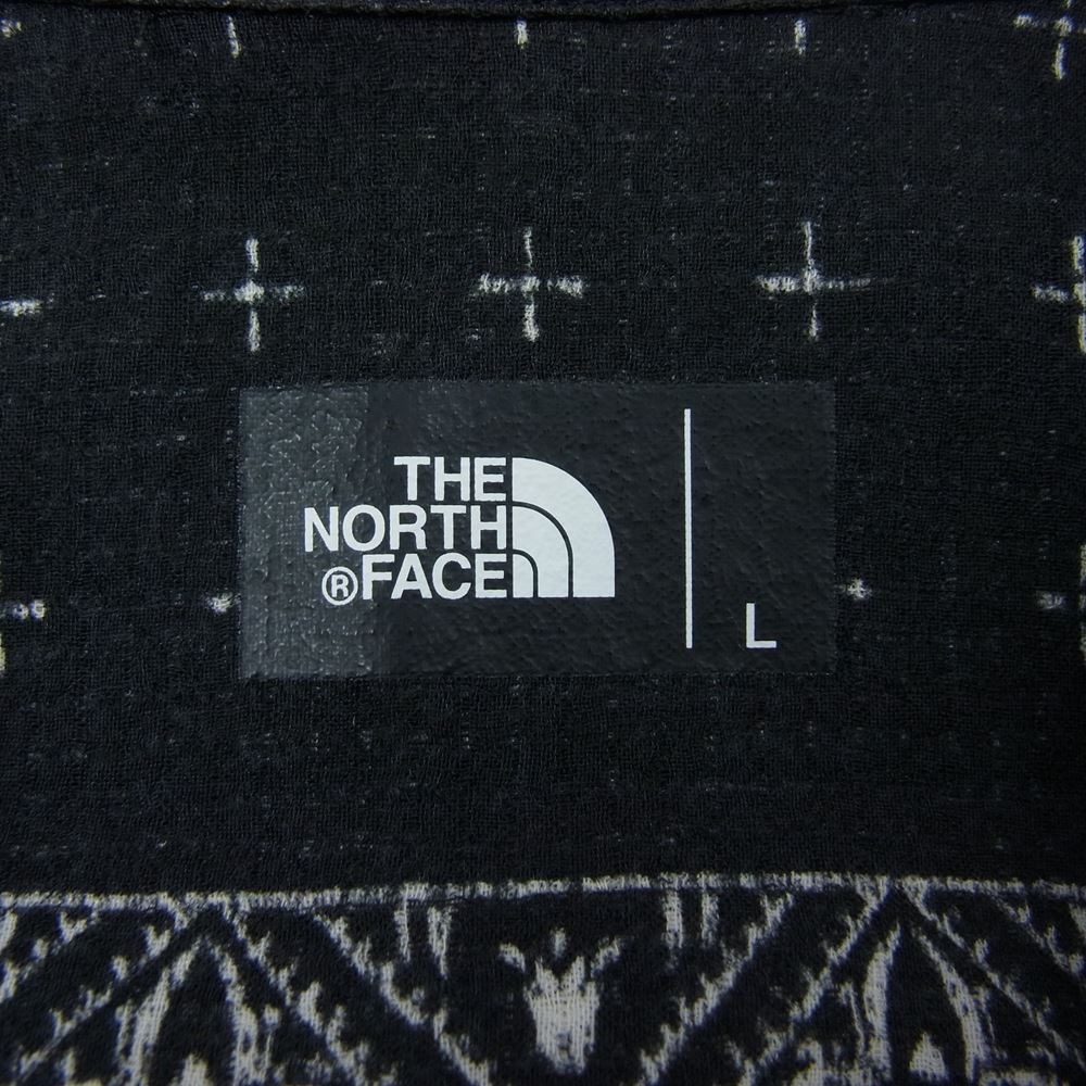 THE NORTH FACE ノースフェイス NR21931 S/S CLIMBING SUMMER SHIRT バンダナ クライム サマー 半袖 シャツ ブラック系 L【美品】【中古】
