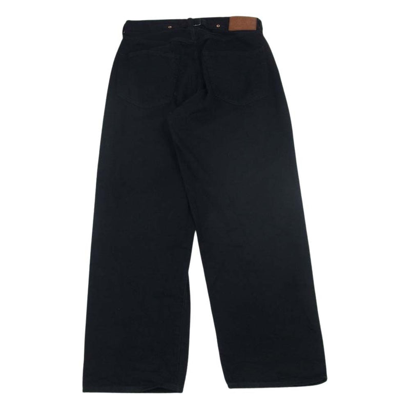 ゴールド WS0129 RECYCLED WASTE SUVIN COTTON YARN 11oz. DENIM 5POCKET PANTS スビンコットンヤーン 11オンス ワイド デニムパンツ ブラック系 M【中古】