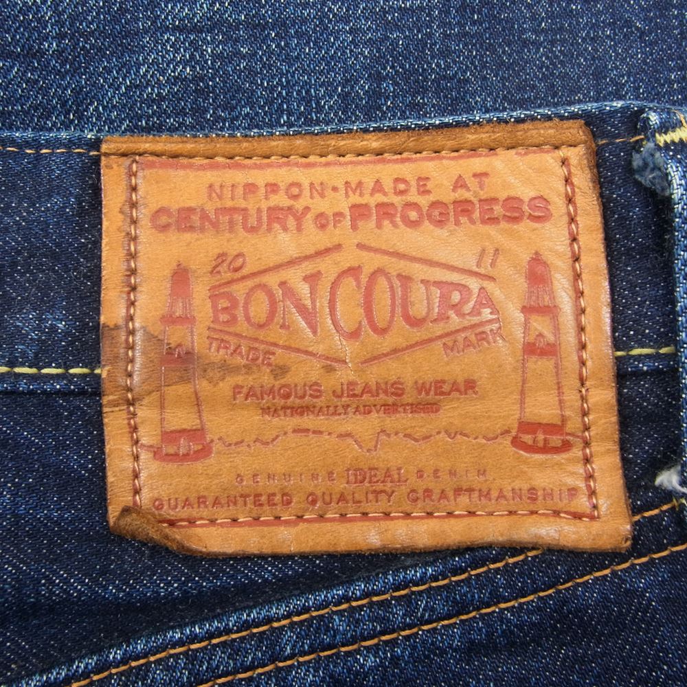 BONCOURA ボンクラ GKS-3272 SHRINK TO FIT 5ポケット ボタンフライ シュリンク フィット デニムパンツ ジーンズ インディゴブルー系 31【中古】