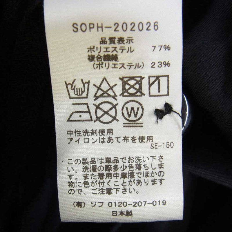 SOPH ソフ SOPH-202026 SOLOTEX WIDE TAPERED PANTS  ソロテックス ワイド テーパード パンツ ブラック系 M【中古】
