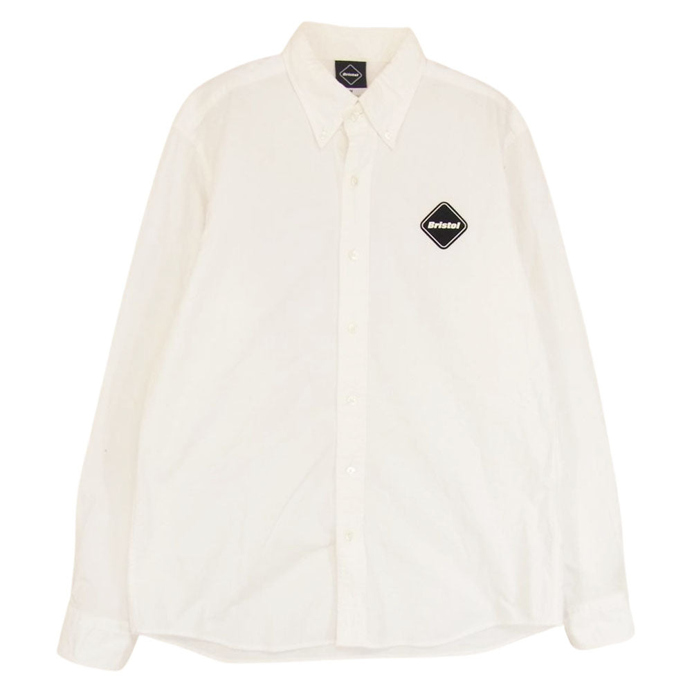 F.C.R.B. エフシーアールビー 17SS FCRB-170036 COOLMAX B.D SHIRTS クールマックス エンブレム ボタンダウン 長袖 シャツ ホワイト系 M【中古】