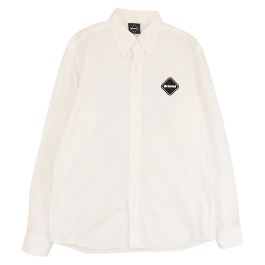 F.C.R.B. エフシーアールビー 17SS FCRB-170036 COOLMAX B.D SHIRTS クールマックス エンブレム ボタンダウン 長袖 シャツ ホワイト系 M【中古】