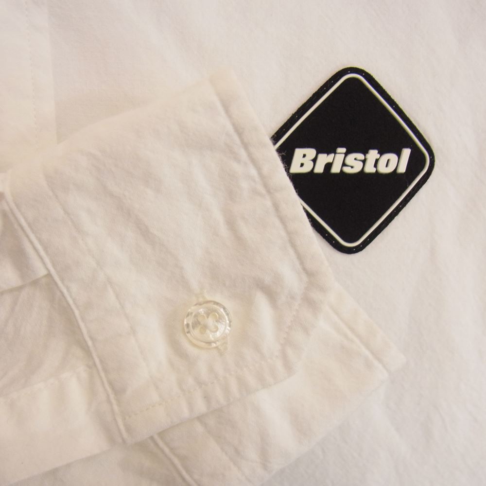 F.C.R.B. エフシーアールビー 17SS FCRB-170036 COOLMAX B.D SHIRTS クールマックス エンブレム ボタンダウン 長袖 シャツ ホワイト系 M【中古】