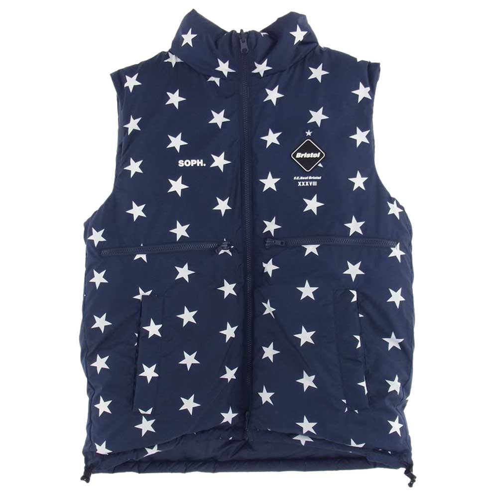 F.C.R.B. エフシーアールビー 17AW REVERSIBLE DOWN VEST リバーシブル ダウン ベスト ネイビー系 M【中古】
