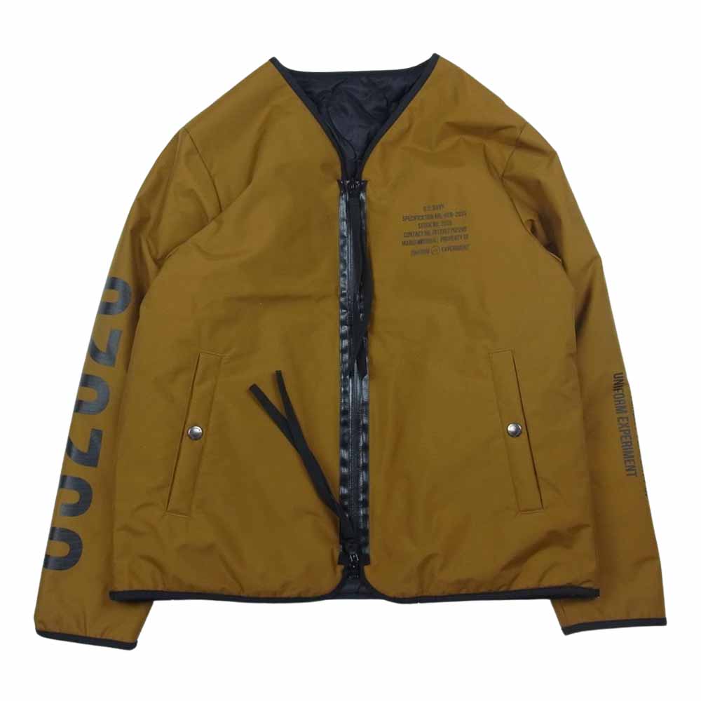 uniform experiment ユニフォームエクスペリメント 20SS UE-200042 REVERSIBLE ZIP LINER BLOUSON リバーシブル ジップ ライナー ブルゾン キルティングジャケット  ブラウン系 ブラック系 2【中古】