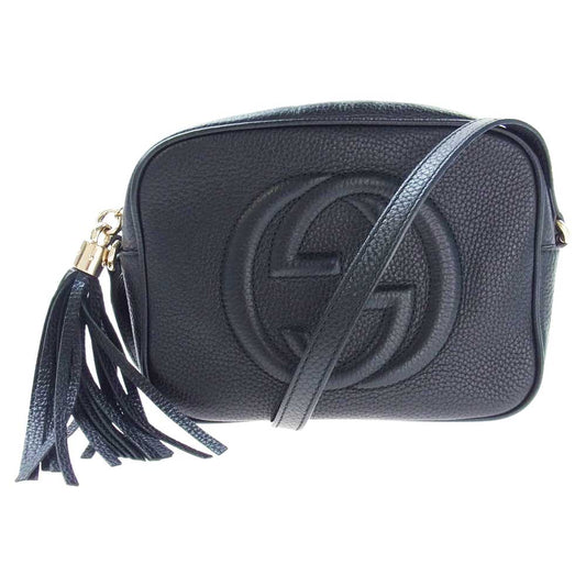 GUCCI グッチ 308364 A7M0G 1000 SOHO ソーホー GG スモール ディスコバッグ ショルダーバッグ ブラック系【中古】