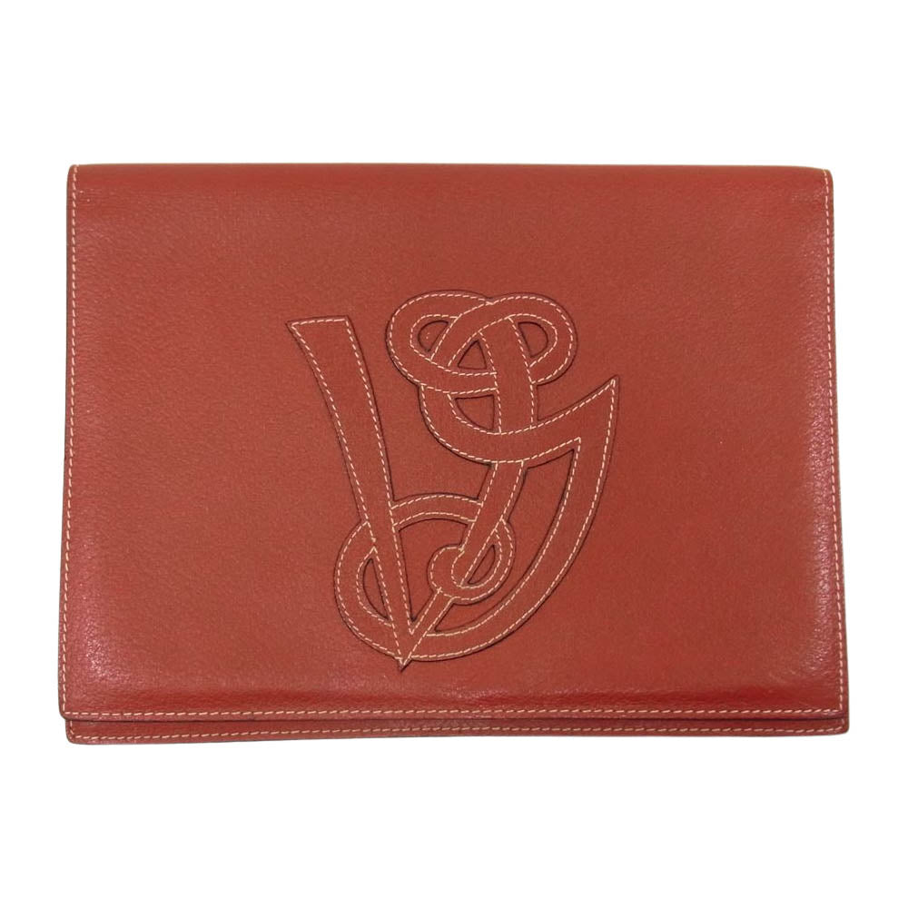VALENTINO ヴァレンティノ ロゴ セカンド クラッチ バック レッド系【中古】