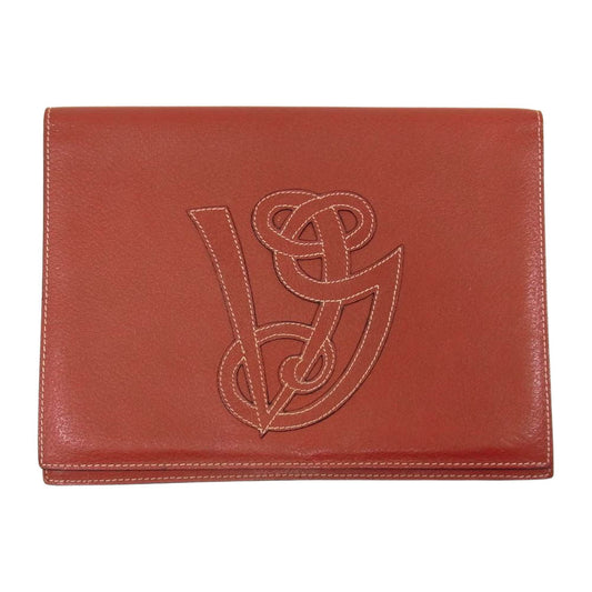 VALENTINO ヴァレンティノ ロゴ セカンド クラッチ バック レッド系【中古】