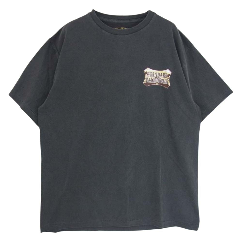 STANDARD CALIFORNIA スタンダードカリフォルニア ロゴプリント 半袖 クルーネック Tシャツ グレー系 XL【中古】