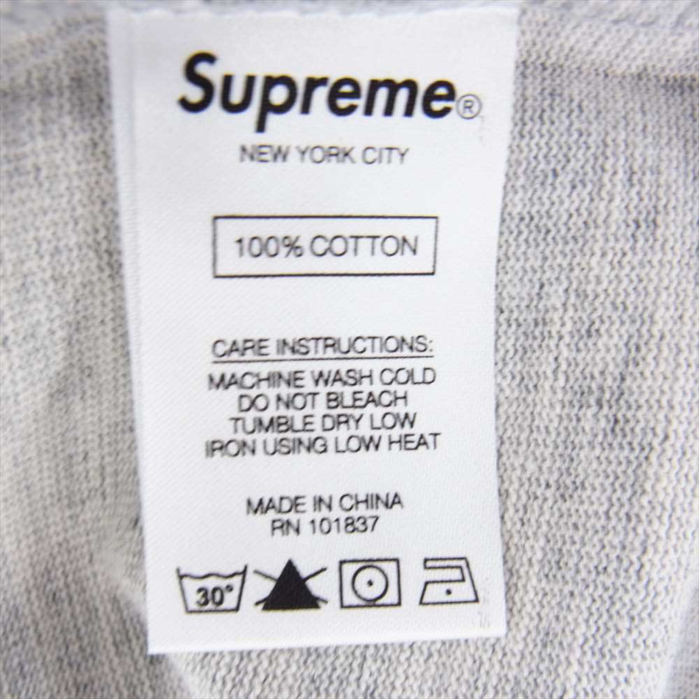 Supreme シュプリーム 20AW Plaid Applique S/S Top プレイドアップリケ 半袖 クルーネック Tシャツ グレー系 L【中古】