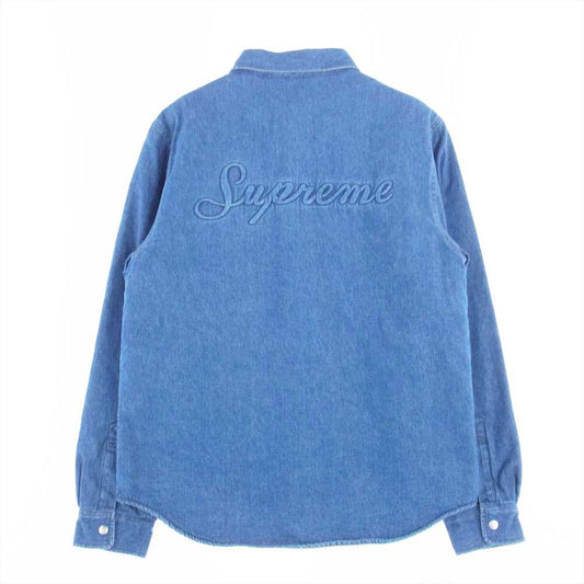 Supreme シュプリーム 18AW Sherpa Lined Denim Shirt シェルパ ラインド デニムシャツ インディゴブルー系 M【中古】