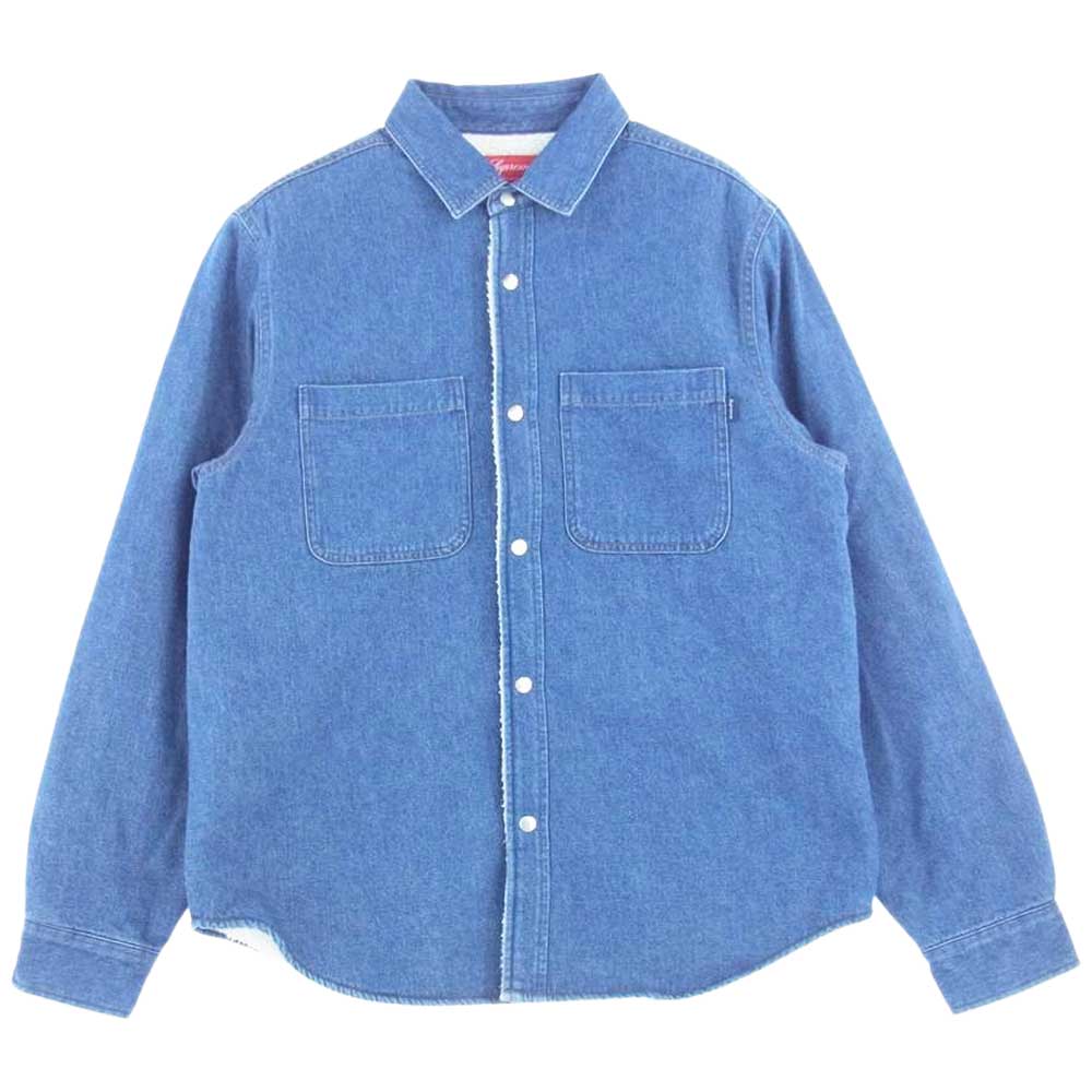 Supreme シュプリーム 18AW Sherpa Lined Denim Shirt シェルパ ラインド デニムシャツ インディゴブルー系 M【中古】