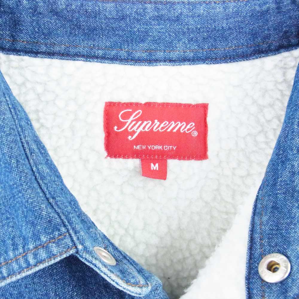 Supreme シュプリーム 18AW Sherpa Lined Denim Shirt シェルパ ラインド デニムシャツ インディゴブルー系 M【中古】