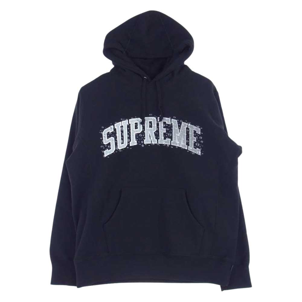 Supreme シュプリーム 18AW Water Arc Hooded Sweatshirt ウォーター アーチロゴ フーディ パーカー ブラック系 M【中古】
