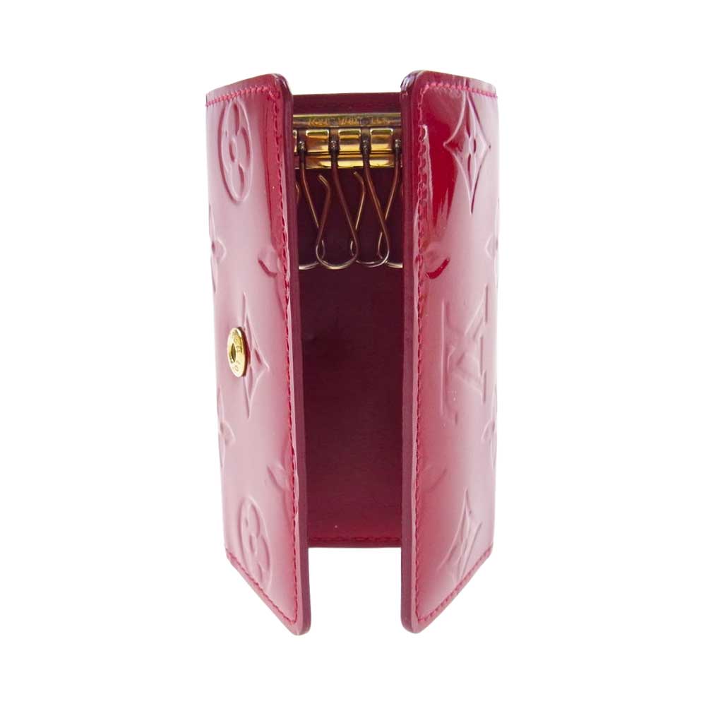 LOUIS VUITTON ルイ・ヴィトン M9145F モノグラム ヴェルニ ミュルティクレ4 4連 キーケース レッド系【中古】