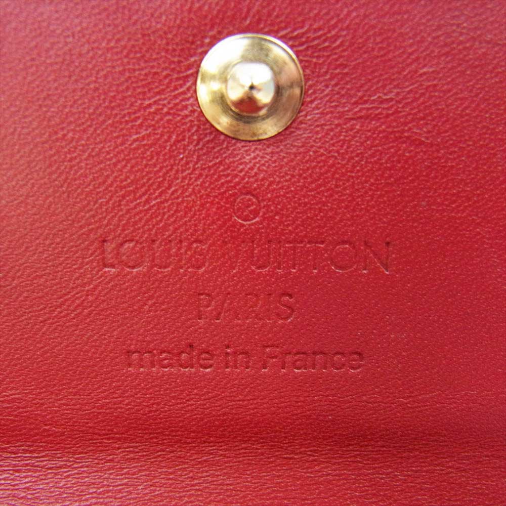 LOUIS VUITTON ルイ・ヴィトン M9145F モノグラム ヴェルニ ミュルティクレ4 4連 キーケース レッド系【中古】