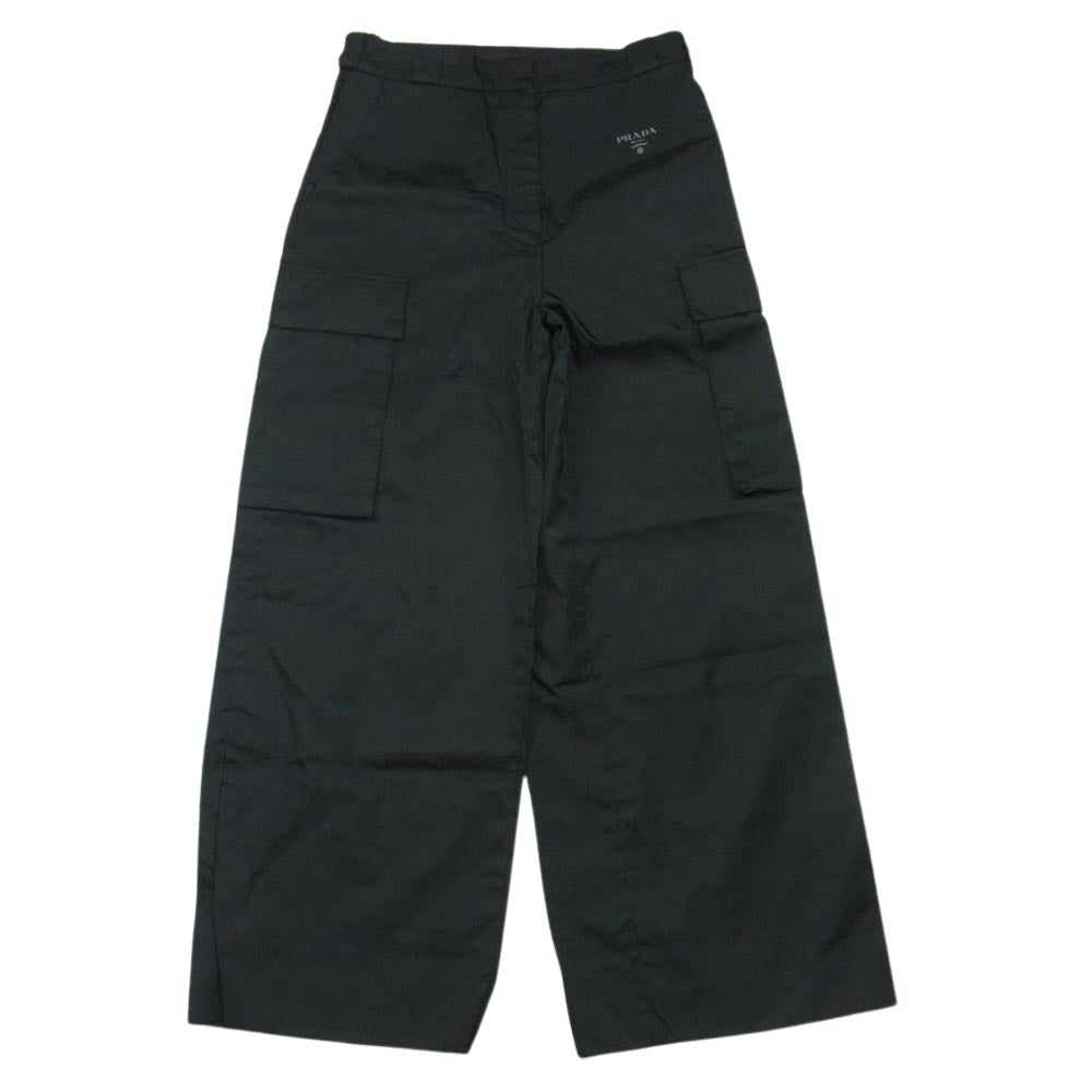 PRADA プラダ 22H900 S222 1289 Re Nylon ナイロン ワイド カーゴ パンツ イタリア製 ブラック系 36【中古】