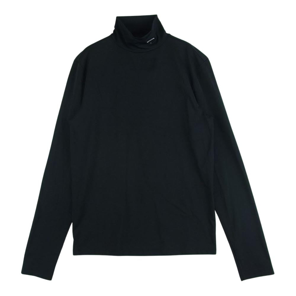 PRADA プラダ 22AW UJL188 S222 10Q0 トライアングル ロゴプレート ハイネック ジャージー カットソー 長袖 ブラック系 S【美品】【中古】