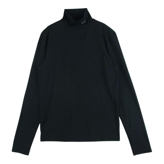 PRADA プラダ 22AW UJL188 S222 10Q0 トライアングル ロゴプレート ハイネック ジャージー カットソー 長袖 ブラック系 S【美品】【中古】