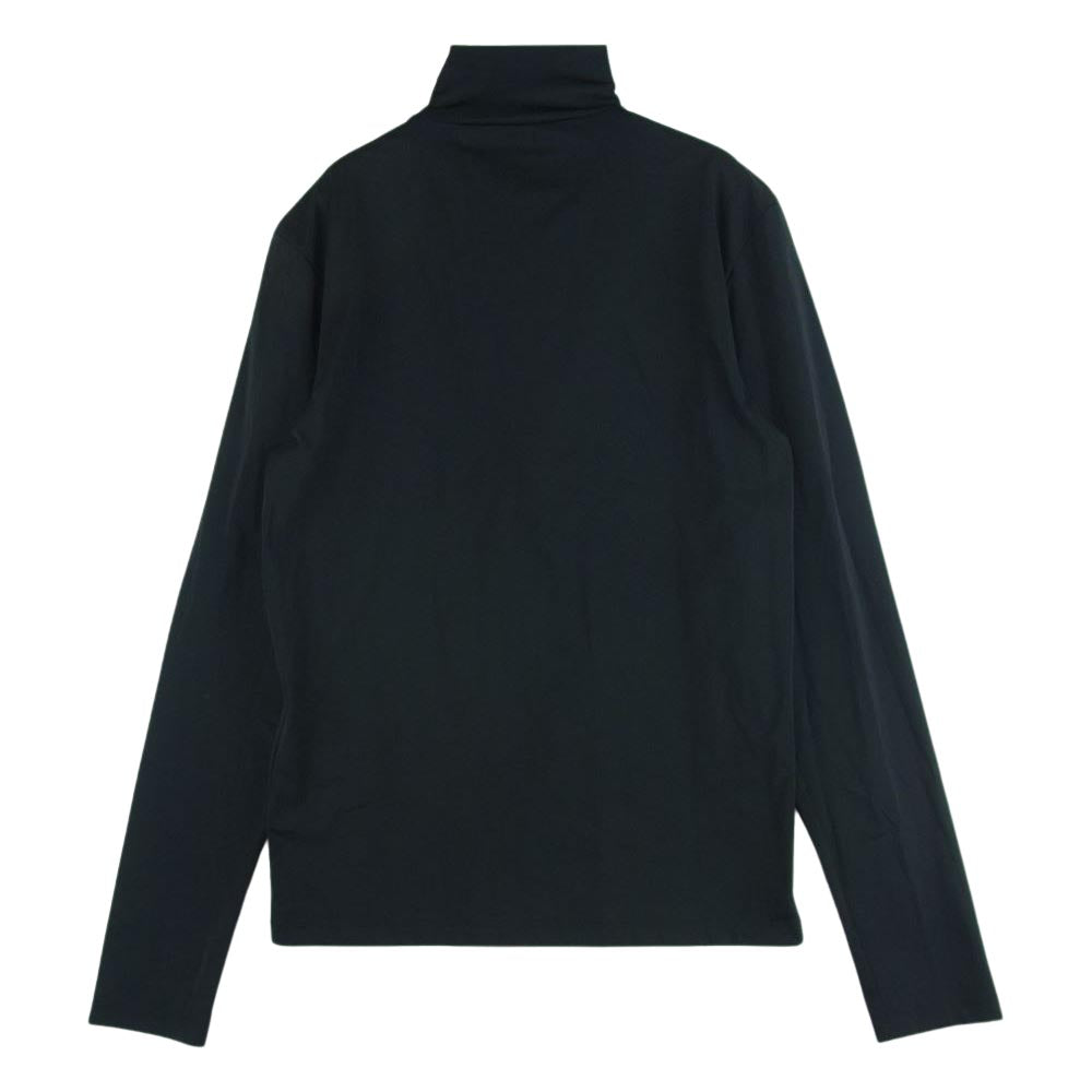 PRADA プラダ 22AW UJL188 S222 10Q0 トライアングル ロゴプレート ハイネック ジャージー カットソー 長袖 ブラック系 S【美品】【中古】
