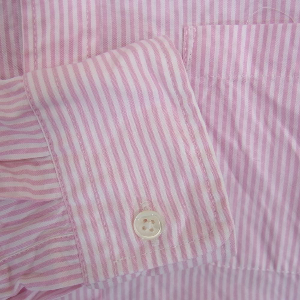 WACKO MARIA ワコマリア 13SS 13SS-STP-03 FUCK THIS LIFE ストライプ ボタンダウン 長袖 シャツ ピンク系 M【中古】