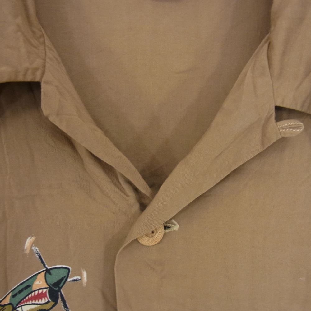 The REAL McCOY'S ザリアルマッコイズ 空襲逃虎 HAWAIIAN SHIRT タイガー 虎 アロハシャツ ハワイアン シャツ ブラウン系 M【中古】