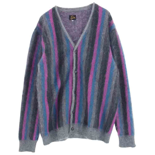 Needles ニードルス 21AW J0340 BEAMS ビームス別注 モヘア ストライプ カーディガン  マルチカラー系 M【中古】