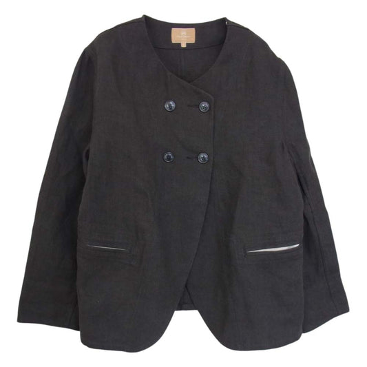 Nigel Cabourn ナイジェルケーボン 8044-08-80501 WOMANリネン ダブル ノーカラー ジャケット チャコール系 10【中古】