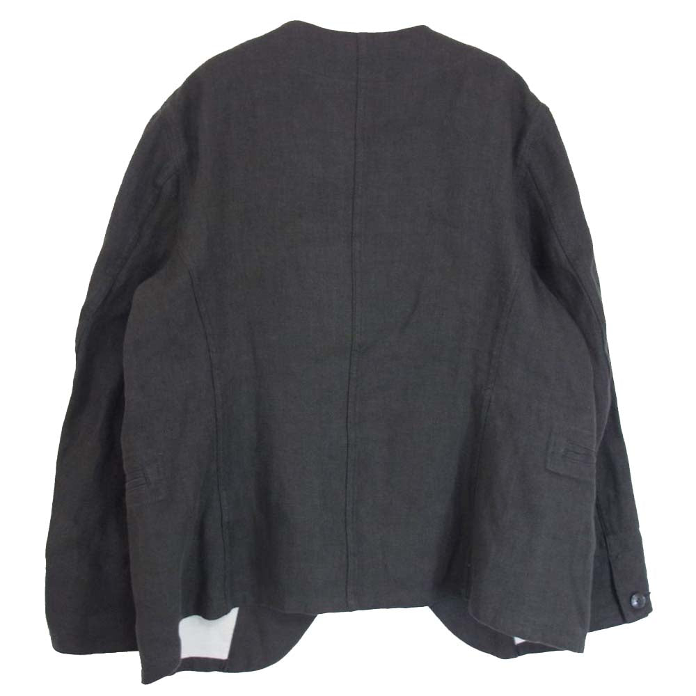 Nigel Cabourn ナイジェルケーボン 8044-08-80501 WOMANリネン ダブル ノーカラー ジャケット チャコール系 10【中古】