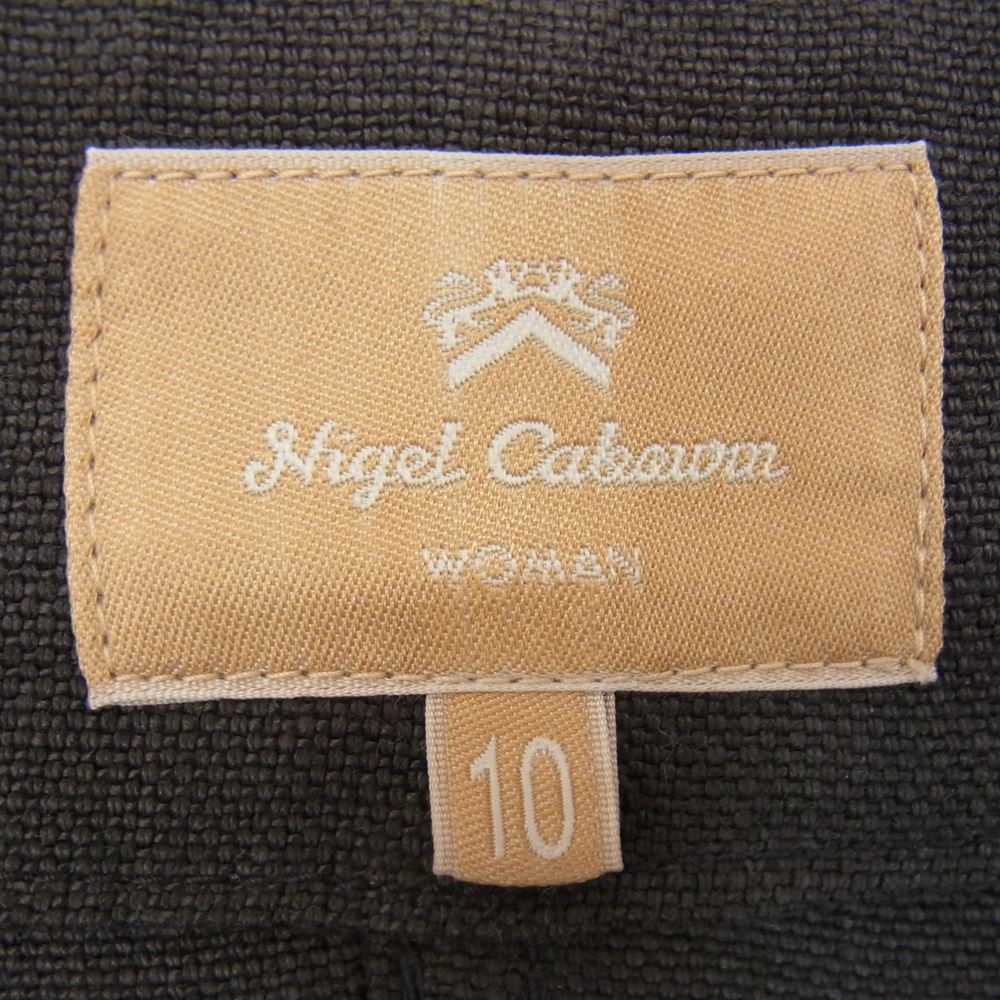 Nigel Cabourn ナイジェルケーボン 8044-08-80501 WOMANリネン ダブル ノーカラー ジャケット チャコール系 10【中古】
