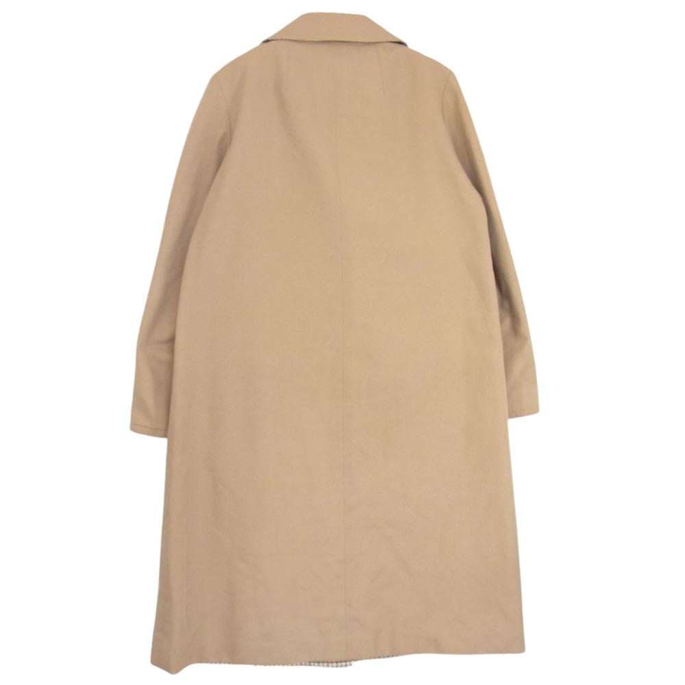 Aquascutum アクアスキュータム 英国製 ヴィンテージ 70~80s リバーシブル チェック ステンカラーコート ベージュ系 サイズ表記無【中古】
