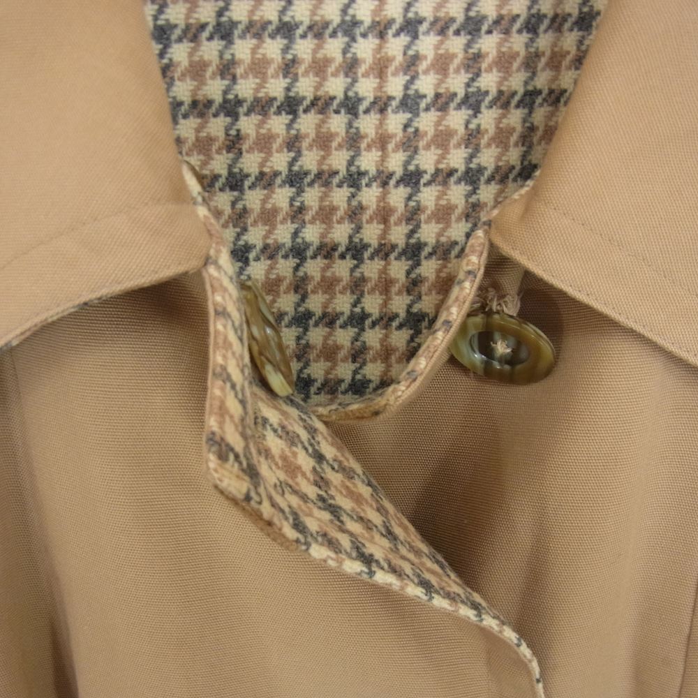 Aquascutum アクアスキュータム 英国製 ヴィンテージ 70~80s リバーシブル チェック ステンカラーコート ベージュ系 サイズ表記無【中古】