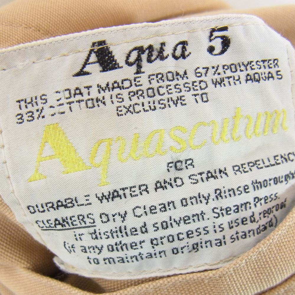 Aquascutum アクアスキュータム 英国製 ヴィンテージ 70~80s リバーシブル チェック ステンカラーコート ベージュ系 サイズ表記無【中古】